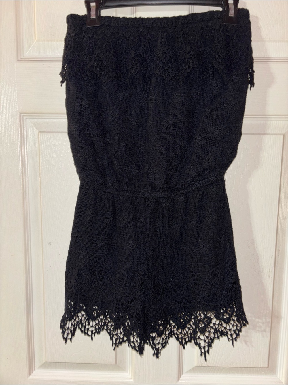 American Rag Black Lace Strapless Romper